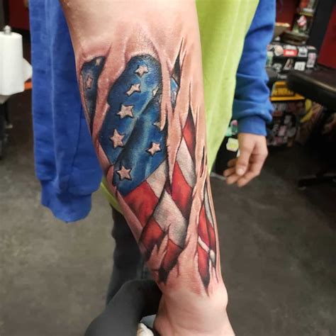 Share 61 Ripped Skin American Flag Tattoo Super Hot Ineteachers