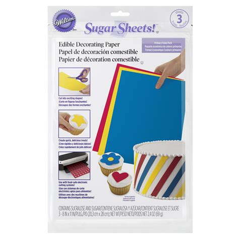 Wilton Sugar Sheets Edible Decorating Paper Multipack Of 3