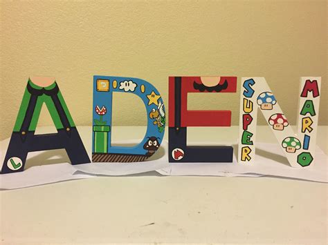 Super Mario Hand Painted Wooden Letters | Painting wooden letters, Wooden letters, Wooden ...