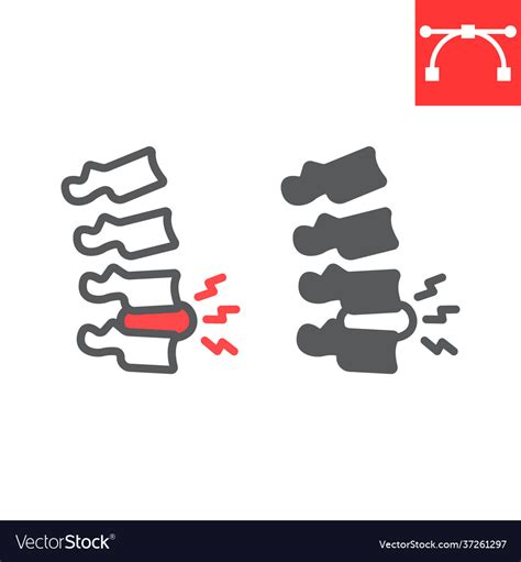 Spine Pain Line And Glyph Icon Backache And Vector Image