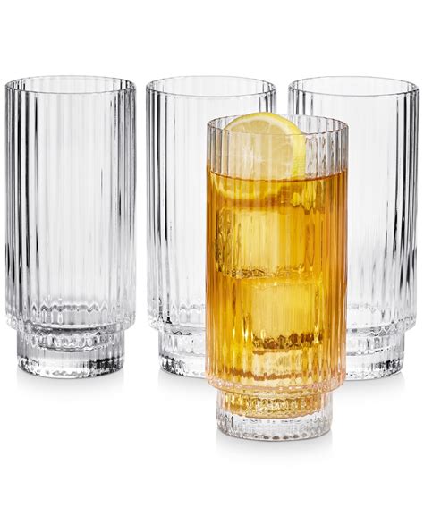 Hotel Collection Fluted Highball Glasses Set Of 4 Created For Macy S And Reviews Glassware