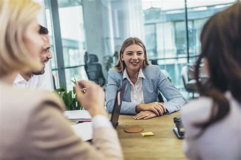 Business People Having Discussion During Meeting Stock Image Image Of