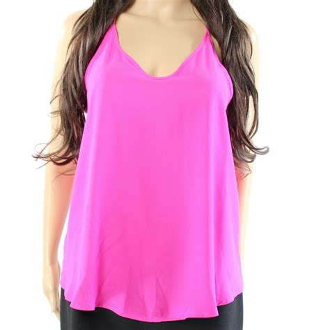 lush lush new fuchsia pink womens size large l swing v neck camisole top