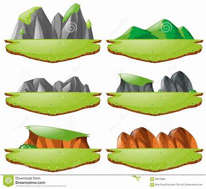 Landforms Plains Illustrations Different Cartoons Mountains