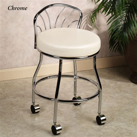 Things you should know about chair/stool pros and cons Rolling Vanity Stool - HomesFeed