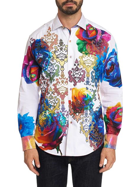 Robert Graham Cotton Limited Edition Run For Roses Sport Shirt In Blue