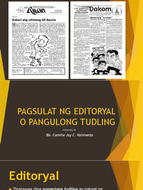 Pagsulat Ng Editoryal O Pangulong Tudling By Rica Bautista On Mobile