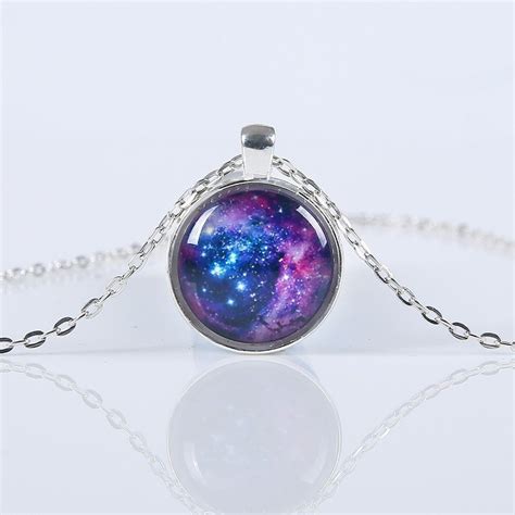 New Fashion Galaxy Necklaces Nebula Space Glass Cabochon Pendants