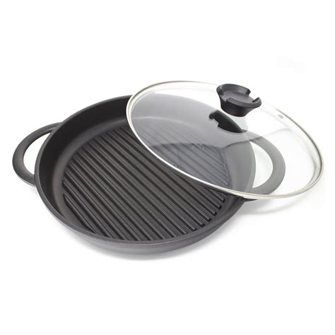 The Whatever Pan Cast Aluminium Griddle Pan With Glass Lid 106