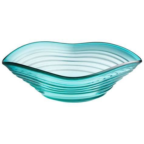 Telesto Contemporary Teal Art Glass Cyan Design Cyan Lighting Bowl