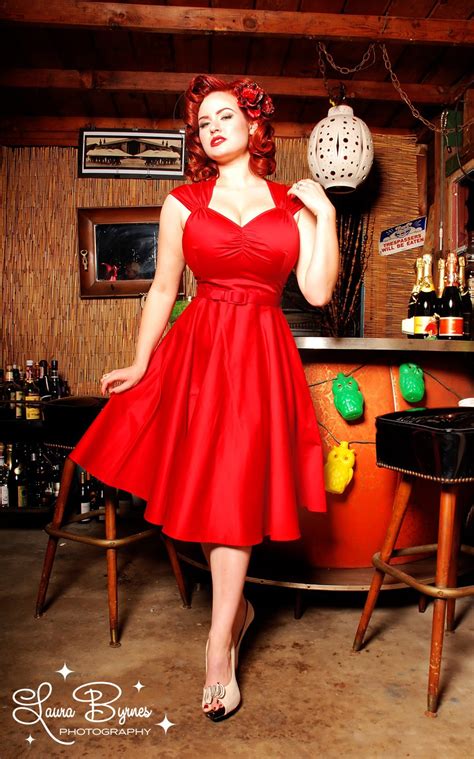 Heidi Dresses 1950s Pinup Girl Red Party Dress Rockabilly Housewife