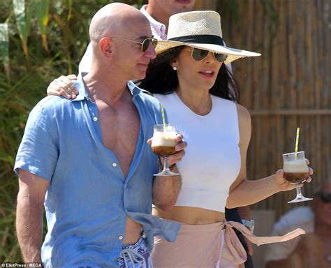 The pair, whose relationship was revealed in january, was then spotted cuddling. Jeff Bezos bares his chest as he boards yacht with ...
