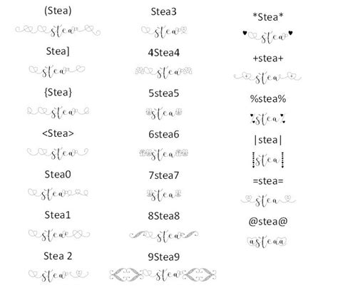 Fonts With Tails Glyphs Cheat Sheet
