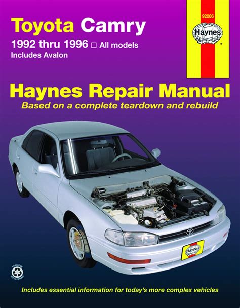 Toyota Camry Automotive Repair Manual All Toyota Camry And Avalon