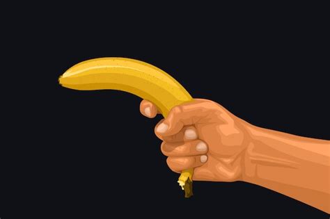 Banana Segurando Uma Arma Desenho
