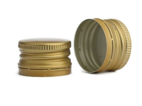 Gold Metal Aluminium Screw Caps Very Good Seal For Glass Bottle 28mm