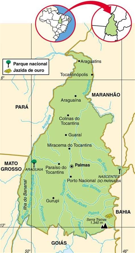 Mapa De Tocantins Brasil