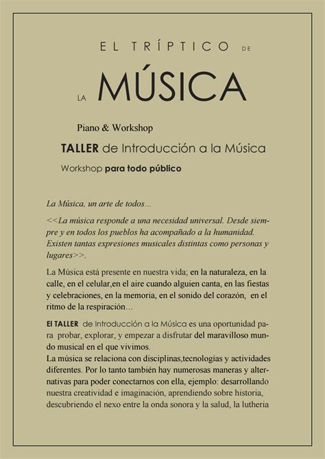 Taller De Introducción A La Música Workshop Para Todo Público By Juan