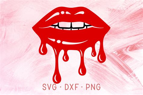 Red Dripping Lips Svg Dxf Png Files For Cricut Sexy Lipstick Etsy