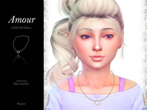 The Sims Resource Amour Child Necklace By Suzue • Sims 4 Downloads