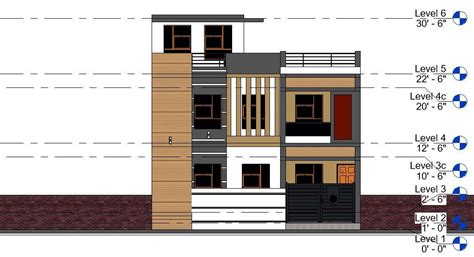 Front Elevation Of The House Design Is Given In This Revit File