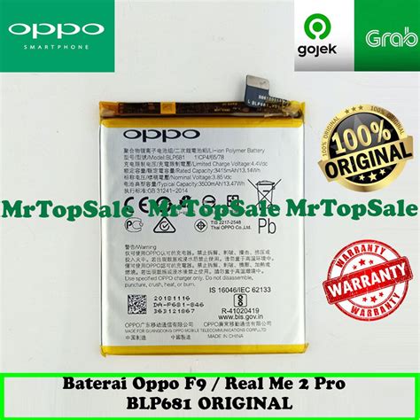Baterai Oppo F9 Real Me 2 Pro Blp 681 Blp681 Blp 681 Original