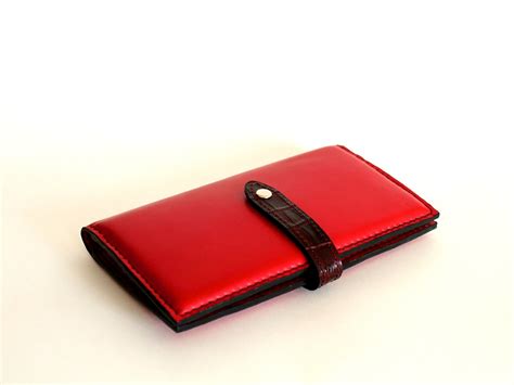 Red Wallet Women Bifold Wallet Designer Wallet Womens Etsy