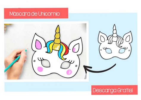 Máscara De Unicornio Para Imprimir 🦄 Colorear Dibujosletras