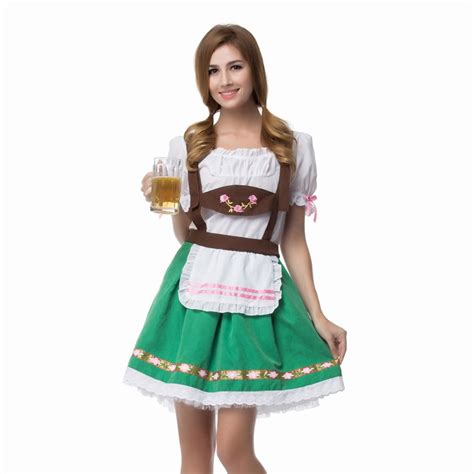 Vocole Women Oktoberfest Beer Girl Costume French Maid Uniform Canival
