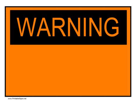 Warning Sign Template Printable Pdf Download