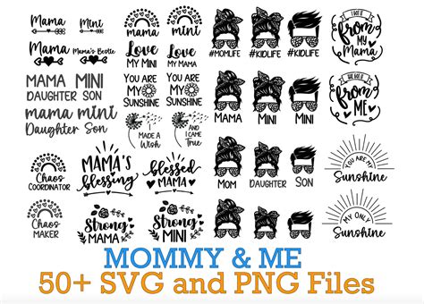 Mommy And Me Bundle Svg Mommy And Me Matching Svg Matching Etsy