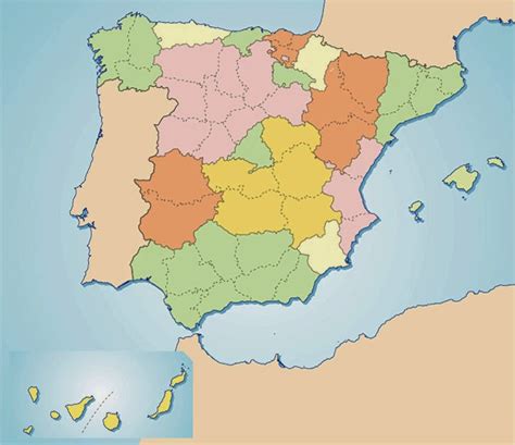 Mapa Mudo Espana Comunidades Y Provincias Images