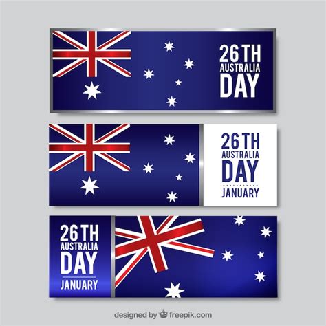 Free Vector Realistic Australia Day Banners Collection