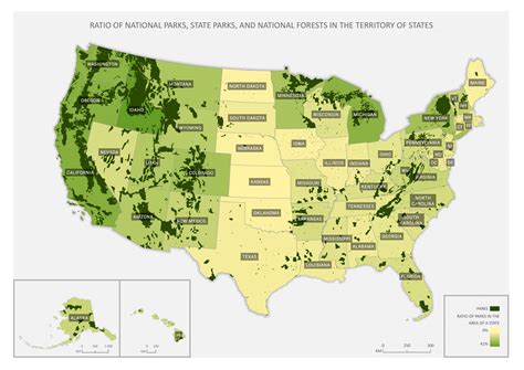 States Rated The By Share Of Parks In Their Territory National Parks American National Parks