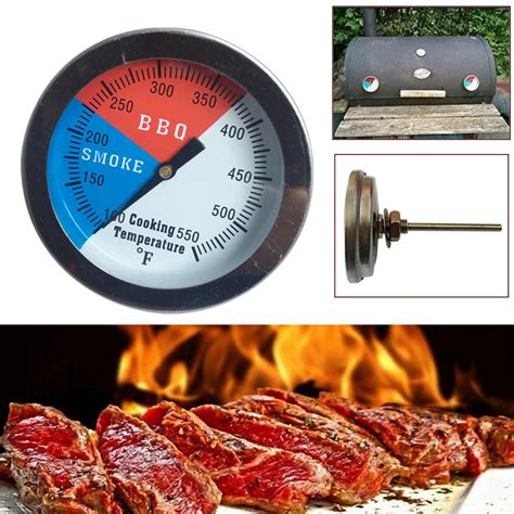 Stainless stell charcoal portable grill mangal shish kebab kabob bbq barbecue shashlik. 100-550℉ Temperature Thermometer Gauge BBQ Barbecue Grill ...