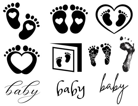 Digital Baby Footprint Baby Girl Baby Boy Baby Shower Cut File Cricut