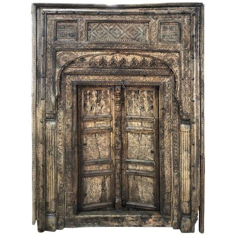 Antique Nuristan Afghani Hand Carved Wood Doorway 1800 Hand Carved