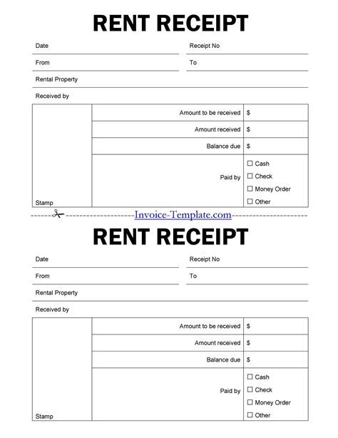 Free Printable Rental Receipt Template Printable Templates