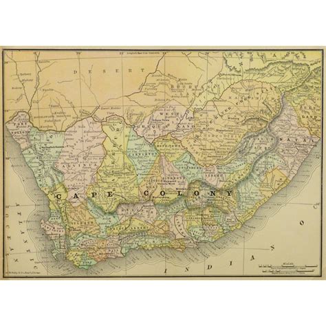 Map Cape Colony Africa 1891 Original Art Antique Maps And Prints