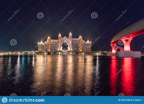 Night View Of The Luxurious Atlantis Hotel In Palm Jumeirah Taken At