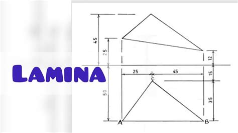 Lamina Of A Triangle In Technical Drawing Engineering Drawing Youtube