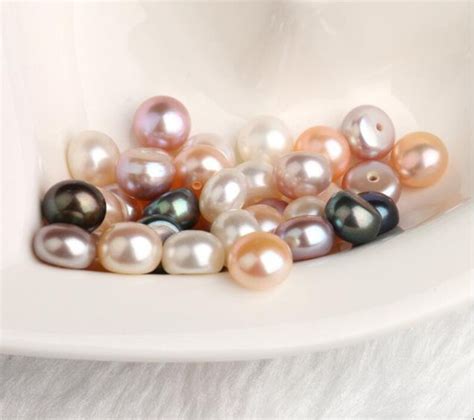 2 Pcs Aaaaaa 4 12mm Button Pearls White Freshwater Pearl Etsy