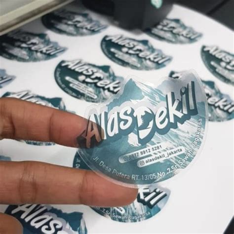Jual Cetak Stiker Sticker Vinyl Transparan Uk A Print Cut Label Produk Jakarta Selatan