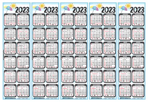 Marca Páginas Com Calendário 2023