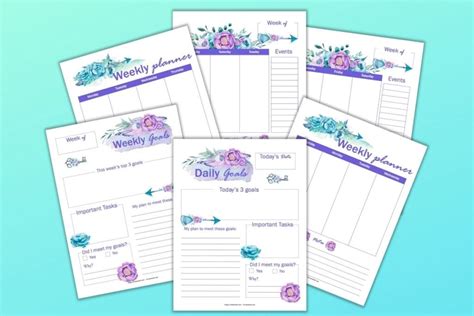 Free Printable Floral Weekly Planner Inserts The Artisan Life