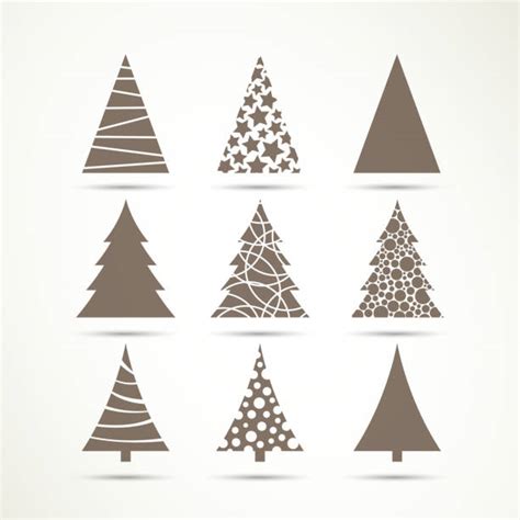 Modern Christmas Tree Clip Art Vector Images