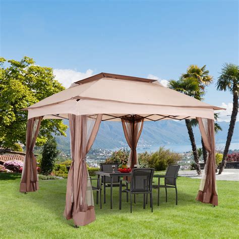 Outsunny Garden Folding Tent Heavy Duty Pop Up Gazebo Outdoor Bbq Party