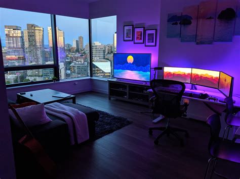 Pin By 🌘🌗🌖🌖🌔🌓🌒 On Apartment Inspiration Living Room Setup Gaming