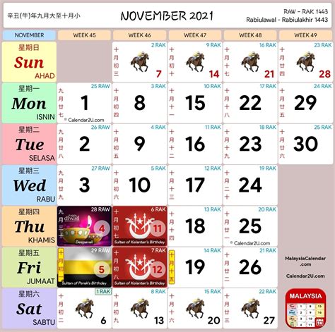 Home office hanging reusable vintage animals manual wood calendar. Kalendar 2021 dan Cuti Sekolah 2021 - Rancang Percutian ...