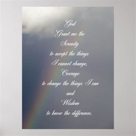 Serenity Prayer Rainbow Poster